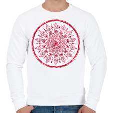 PRINTFASHION Magyaros mandala - Férfi pulóver - Fehér férfi pulóver, kardigán