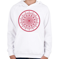 PRINTFASHION Magyaros mandala - Gyerek kapucnis pulóver - Fehér