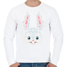 PRINTFASHION Magyaros nyuszi fej - Férfi pulóver - Fehér férfi pulóver, kardigán