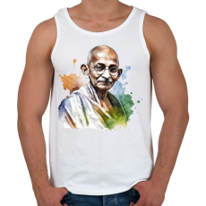 PRINTFASHION Mahatma Gandhi - Férfi atléta - Fehér