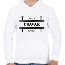 PRINTFASHION Majd a csavar behúzza - Férfi kapucnis pulóver - Fehér női pulóver, kardigán