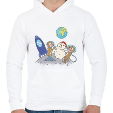 PRINTFASHION Majmok a holdon - Férfi kapucnis pulóver - Fehér női pulóver, kardigán