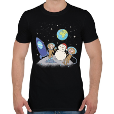PRINTFASHION Majmok a holdon - Férfi póló - Fekete férfi póló