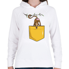 PRINTFASHION Majmos zsebminta - Női kapucnis pulóver - Fehér női pulóver, kardigán