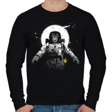 PRINTFASHION Majom az űrben - Férfi pulóver - Fekete férfi pulóver, kardigán