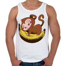 PRINTFASHION Majom banánon - Férfi atléta - Fehér atléta, trikó