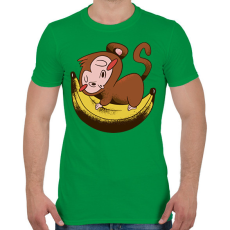 PRINTFASHION Majom banánon - Férfi póló - Zöld