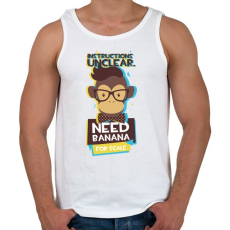 PRINTFASHION Majom - banánt akar - Férfi atléta - Fehér