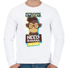 PRINTFASHION Majom - banánt akar - Férfi pulóver - Fehér férfi pulóver, kardigán