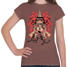 PRINTFASHION Majom bosszú - Női póló - Mogyoróbarna