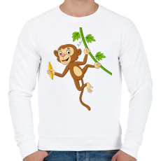 PRINTFASHION majom - Férfi pulóver - Fehér