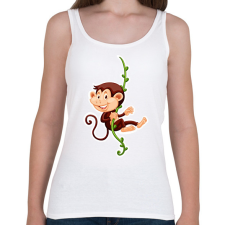 PRINTFASHION Majom - Női atléta - Fehér női trikó