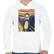 PRINTFASHION Majom sikoly - Férfi kapucnis pulóver - Fehér férfi pulóver, kardigán