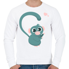 PRINTFASHION Majom szív - férfi - Férfi pulóver - Fehér férfi pulóver, kardigán