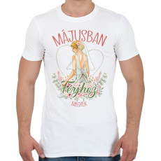 PRINTFASHION Májusban férjhez megyek - Férfi póló - Fehér