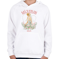 PRINTFASHION Májusban férjhez megyek - Gyerek kapucnis pulóver - Fehér gyerek pulóver, kardigán