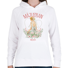 PRINTFASHION Májusban férjhez megyek - Női kapucnis pulóver - Fehér női pulóver, kardigán