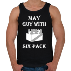 PRINTFASHION Májusban született kockás hasú 2 - Férfi atléta - Fekete