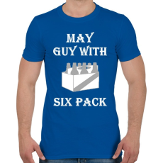 PRINTFASHION Májusban született kockás hasú 2 - Férfi póló - Királykék