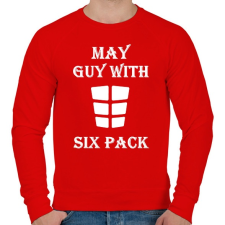 PRINTFASHION Májusban született kockás hasú - Férfi pulóver - Piros férfi pulóver, kardigán