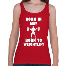 PRINTFASHION Májusban születve - súlyemelésre születve - Női atléta - Cseresznyepiros női trikó