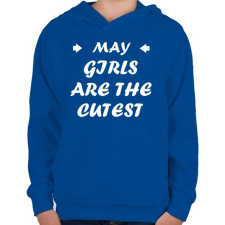 PRINTFASHION Májusi csajok a legcukibbak - Gyerek kapucnis pulóver - Királykék gyerek pulóver, kardigán
