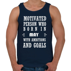 PRINTFASHION Májusi születésű motivált személy ambíciókkal és célokkal - Férfi atléta - Sötétkék