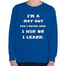 PRINTFASHION Májusi vagyok és nem veszítek hanem tanulok - Gyerek pulóver - Királykék gyerek pulóver, kardigán