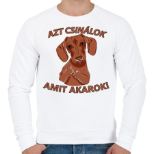 PRINTFASHION Makacs Tacskó - Férfi pulóver - Fehér férfi pulóver, kardigán