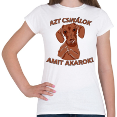 PRINTFASHION Makacs Tacskó - Női póló - Fehér