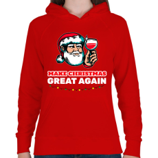 PRINTFASHION MAKE CHRISTMAS GREAT AGAIN 2 - Női kapucnis pulóver - Piros