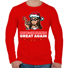 PRINTFASHION MAKE CHRISTMAS GREAT AGAIN 3 - Férfi hosszú ujjú póló - Piros férfi póló