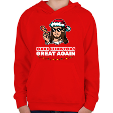PRINTFASHION MAKE CHRISTMAS GREAT AGAIN 3 - Gyerek kapucnis pulóver - Piros gyerek pulóver, kardigán