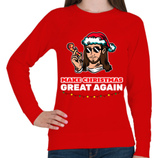 PRINTFASHION MAKE CHRISTMAS GREAT AGAIN 3 - Női pulóver - Piros