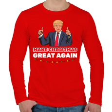 PRINTFASHION MAKE CHRISTMAS GREAT AGAIN - Férfi hosszú ujjú póló - Piros