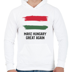 PRINTFASHION MAKE HUNGARY - Férfi kapucnis pulóver - Fehér