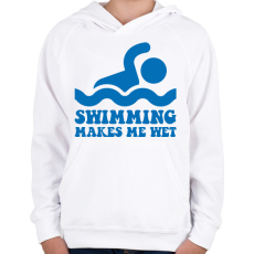 PRINTFASHION Makes me wet - Gyerek kapucnis pulóver - Fehér