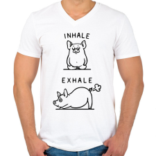 PRINTFASHION Malac jóga - Férfi V-nyakú póló - Fehér férfi póló