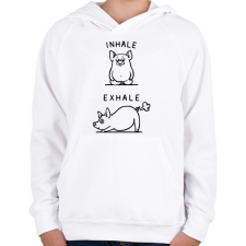 PRINTFASHION Malac jóga - Gyerek kapucnis pulóver - Fehér gyerek pulóver, kardigán