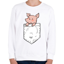 PRINTFASHION Malac zsebben - Gyerek pulóver - Fehér gyerek pulóver, kardigán