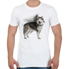 PRINTFASHION Malamut - Férfi póló - Fehér férfi póló