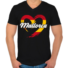 PRINTFASHION Mallorca - Férfi V-nyakú póló - Fekete
