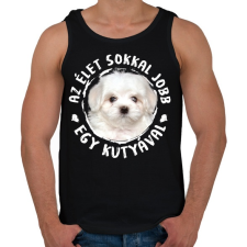 PRINTFASHION Máltai selyem - Férfi atléta - Fekete atléta, trikó