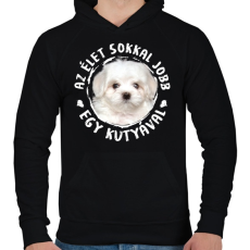 PRINTFASHION Máltai selyem - Férfi kapucnis pulóver - Fekete