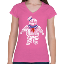 PRINTFASHION Mályvacukor ember - Női V-nyakú póló - Rózsaszín női póló