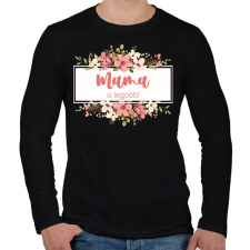 PRINTFASHION Mama a legjobb! - Virágos - Férfi hosszú ujjú póló - Fekete férfi póló
