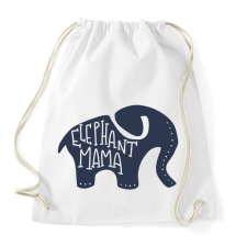 PRINTFASHION Mama elefánt - Sportzsák, Tornazsák - Fehér tornazsák