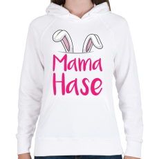PRINTFASHION Mama Hase - Női kapucnis pulóver - Fehér