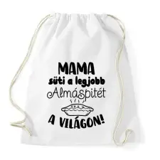 PRINTFASHION Mama süti a legjobb almáspitét a világon! - Sportzsák, Tornazsák - Fehér tornazsák