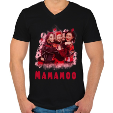 PRINTFASHION Mamamoo - Férfi V-nyakú póló - Fekete